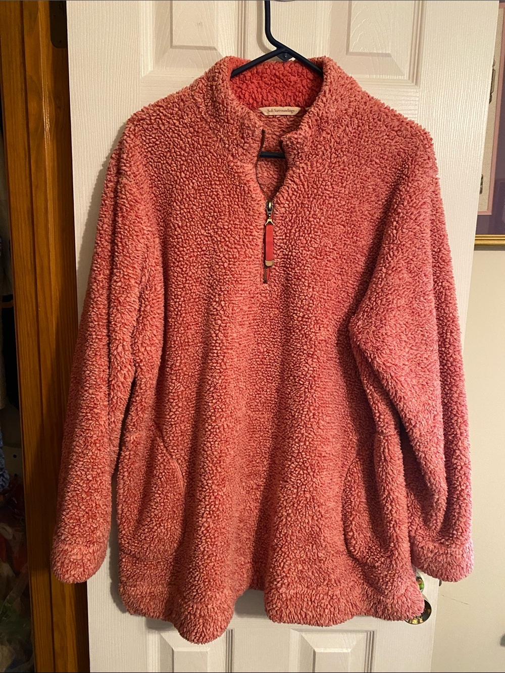 Soft Surroundings Coral Sherpa Pullover Tunic